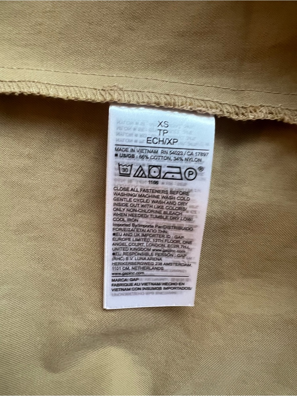 Gap x Victoria Beckham - Mini Mac Dress - Short-Sleeve Tie-Waist - Khaki (XS) - Picture 5 of 5